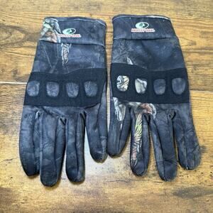 Mossy Oak Breakup Country Camo, Black Men's Mid-weight Non-Slip Gloves: M